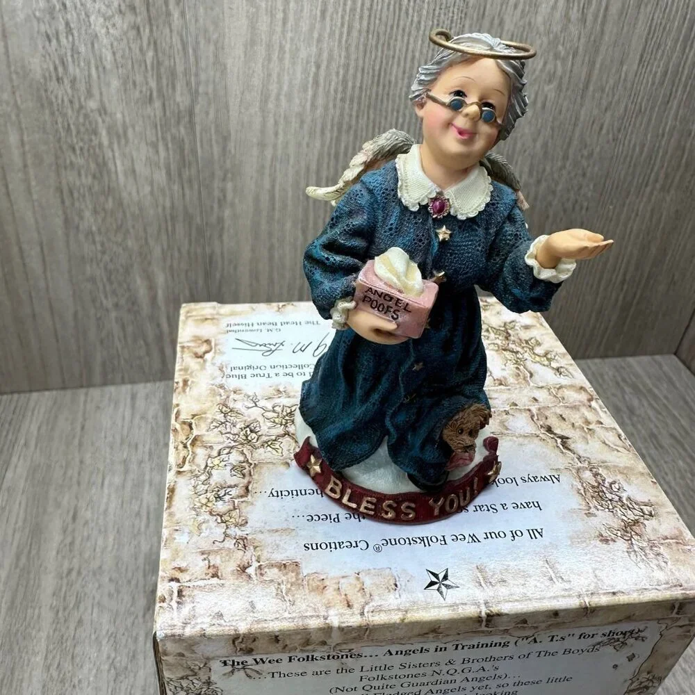 Boyds Bears The Wee Folkstone Collection Nana Angelbless Resin Handmade # 36009